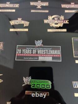 20 Years of Wrestlemania Commemorative Framed Pin Set #4645/8000 LIMITED EDITION