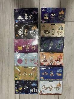 Disney Minnie Mouse Main Attraction Limited Edition Pins Complete Set 12 Jan-Dec