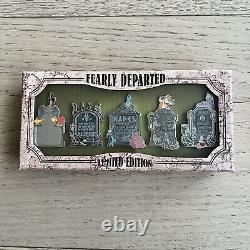 Disney Parks Fearly Departed Limited Edition Of 2000 Villains Tombstome Pin Set