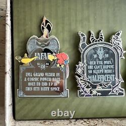 Disney Parks Fearly Departed Limited Edition Of 2000 Villains Tombstome Pin Set