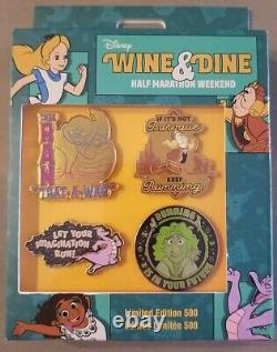 Disney Wine & Dine Half Marathon Weekend Pin Set Limited Edition 500 (Set of 4)