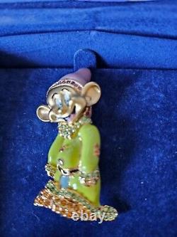 Disney limited edition pins Dopey #0321/1000 Brooch Swarovski Crystal Cert Auth