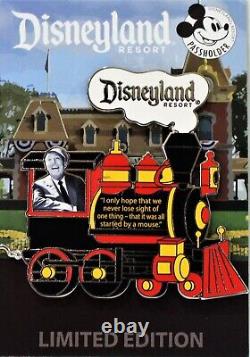 Disneyland Annual Passholder Walt Disney On Train Pin Limited Edition 3000