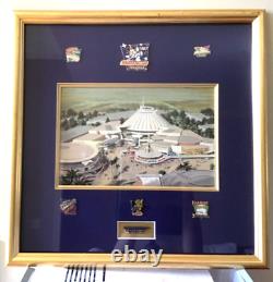 Disneyland Tomorrowland Framed Picture & Pins 1967-1989 Limited Edition COA