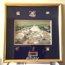 Disneyland Tomorrowland Framed Picture & Pins 1967-1989 Limited Edition COA