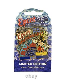 Epcot 25th Anniversary Limited Edition Pin Set of 6 New on Themed Display Cards