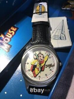 NEW in Tin & Sleeve FOSSIL Limited Edition Mighty Mouse Watch & Pin 1994