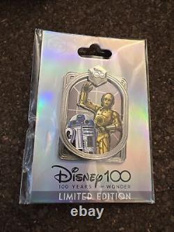 R2D2 C-3PO DEC Disney 100 Employee Center Pin Limited Edition 400 Star Wars D100