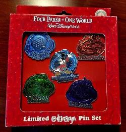 Rare Disney Four Parks One World Limited Edition 500 Pin Set