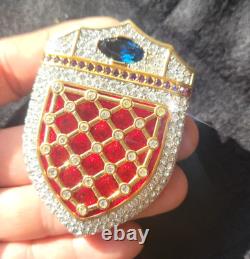 Signed Swarovski Jeweled Shield Pin/brooch Limited Edition 300 Retired Rare