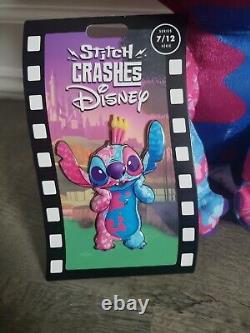 Stitch Crashes Disney Sleeping Beauty Set Plush & Pin Limited Edition