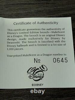 Swarovski Disney Maleficent As A Dragon Pin Brooch 645/1000 Limited Edition