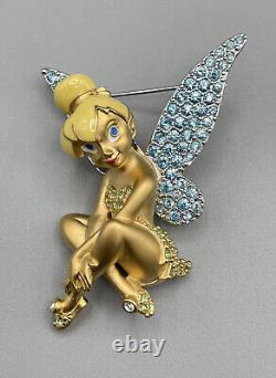 Swarovski Disney Signed Tinkerbell Sitting Pin Brooch Limited Edition MIB COA