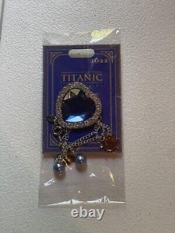 TITANIC HEART OF THE OCEAN PIN with CHARMS 2023 Disney Limited Edition LE 100